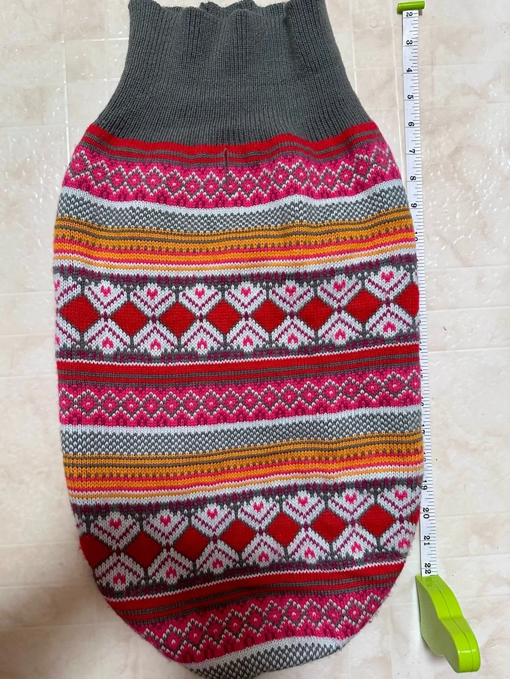 Fair Isle Knit Dog Sweater Vest, Warm, Multicolor, Size M/L